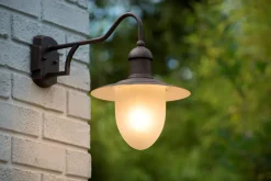 Außenwandleuchte Metall Glas Rostbraun IP44 H:36 cm< Außenwandleuchten|Industrie Lampen