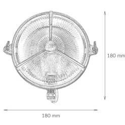 Lido Außenwandleuchte Rund Messing Glas Maritim IP64 Haus< Rustikale Lampen|Metall Lampen