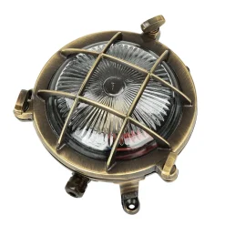 Lido Außenwandleuchte Rund Messing Haus Terrasse Maritim< Rustikale Lampen|Metall Lampen