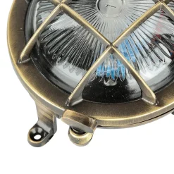 Lido Außenwandleuchte Rund Messing Haus Terrasse Maritim< Rustikale Lampen|Metall Lampen