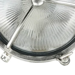 Außenwandleuchten|Rustikale Lampen*Lido Außenwandleuchte Rund Nickel Echt-Messing Maritim