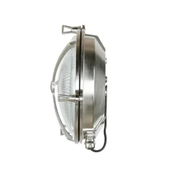 Außenwandleuchten|Rustikale Lampen*Lido Außenwandleuchte Rund Nickel Echt-Messing Maritim