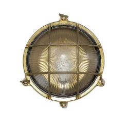 Lido Außenwandleuchte Rund Terrasse Haus Messing Maritim< Rustikale Lampen|Metall Lampen