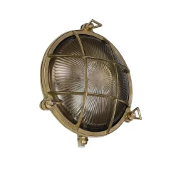 Lido Außenwandleuchte Rund Terrasse Haus Messing Maritim< Rustikale Lampen|Metall Lampen