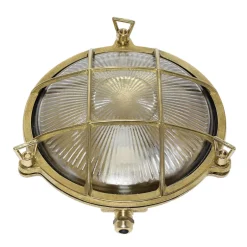 Lido Außenwandleuchte Rund Terrasse Haus Messing Maritim< Rustikale Lampen|Metall Lampen