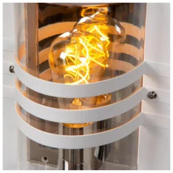 Außenwandleuchte Weiß IP44 E27 H:33 cm Terrasse Garten< Außenwandleuchten|Moderne Außenleuchten