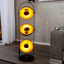 Retro Lampen|Designerlampen*Invicta Interior Außergewöhnlich Stehlampe 130cm Schwarz Gold