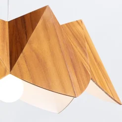 Hängelampen|Bürolampen*Elstead Außergewöhnliche Hängelampe Holz Furnier Teak B: 46 cm E27