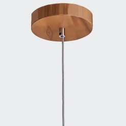 Hängelampen|Bürolampen*Elstead Außergewöhnliche Hängelampe Holz Furnier Teak B: 46 cm E27
