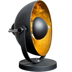 Tischlampen|Schlafzimmer Lampen*Invicta Interior Außergewöhnliche Tischlampe Retro rund Schwarz Gold