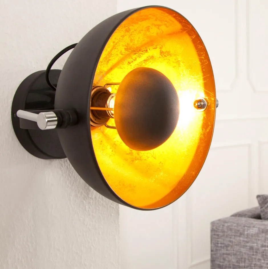 Invicta Interior Außergewöhnliche Wandlampe Retro rund E27< Wandleuchten|Flurlampen
