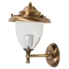 Außenwandleuchten|Rustikale Lampen*Lido Außergewöhnliche Wandlampe GREVENA Messing Glas IP64