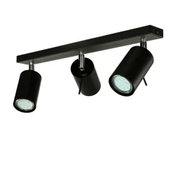 Wohnzimmerlampen|Moderne Lampen*Sollux Aufbau Spotstrahler ETNA in Schwarz 3-flmg