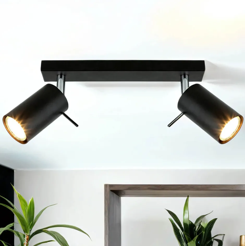 Deckenleuchten|Flurlampen*Easylight Aufbau Spotstrahler ETNA in Schwarz 2-flmg