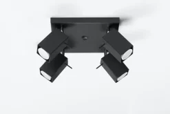Deckenleuchten|Spots*Sollux Aufbau Spotstrahler FALERIA in Schwarz 4-flmg