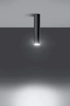 Moderne Lampen|Küchenlampen*Sollux Aufbauleuchte Schwarz Ø6cm H:30cm GU10 Metall LUTATIA