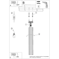 Wohnzimmerlampen|Küchenlampen*Sollux Aufbauspot schmal Ø 6,5 cm H: 60 cm GU10 Rot Modern Aluminium