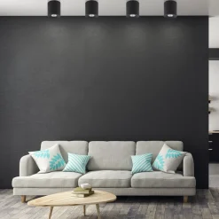 TK Lighting Aufbauspot Schwarz Metall Ø 11 cm rund GU10 ADELIA< Spots|Küchenlampen