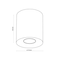 TK Lighting Aufbauspot Weiß Metall Ø 11 cm rund GU10 Zeitlos< Spots|Küchenlampen