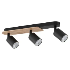 TK Lighting Aufbaustrahler 3-flammig GU10 51 cm Metall Holz Modern< Wohnzimmerlampen|Küchenlampen