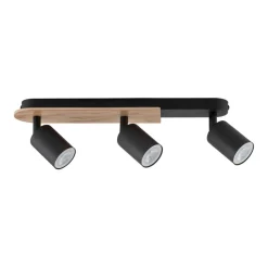 TK Lighting Aufbaustrahler 3-flammig GU10 51 cm Metall Holz Modern< Wohnzimmerlampen|Küchenlampen