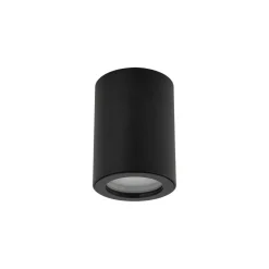 Metall Lampen|Feuchtraumleuchten*TK Lighting Aufbaustrahler Schwarz Metall IP44 Ø6,5 cm GU10 Aufputz