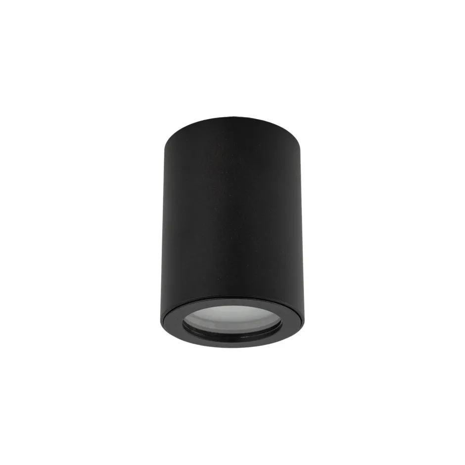 Metall Lampen|Feuchtraumleuchten*TK Lighting Aufbaustrahler Schwarz Metall IP44 Ø6,5 cm GU10 Aufputz