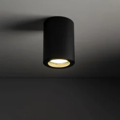 Metall Lampen|Feuchtraumleuchten*TK Lighting Aufbaustrahler Schwarz Metall IP44 Ø6,5 cm GU10 Aufputz