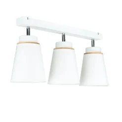 Lamkur Aufbaustrahler Schwenkbar Weiß Holz Deckenstrahler< Wohnzimmerlampen|Stofflampen