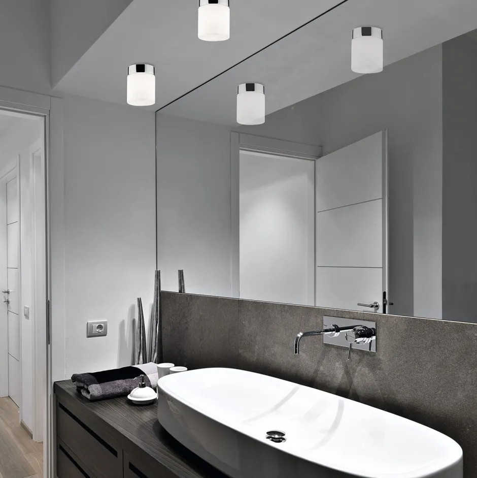 Küchenlampen|Glaslampen*Nowodvorski Aufbaustrahler Weiß Chrom Glas