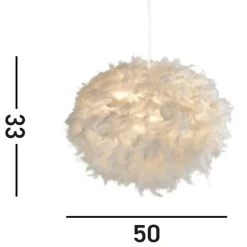 Wohnzimmerlampen|Metall Lampen*Searchlight Auffällige Pendelleuchte Federn 50 cm rund E27 in Weiß