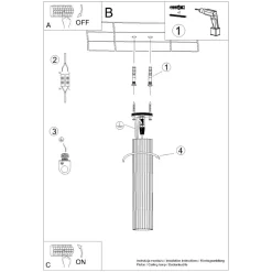 Sollux Aufputz Deckenspot GU10 H: 40 cm Ø 6,5 cm in Gold Modern< Küchenlampen|Metall Lampen