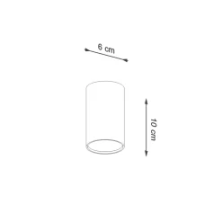 Sollux Aufputz Spot Weiß Metall rund Ø 6 cm H: 10 cm klein GU10< Moderne Lampen|Küchenlampen
