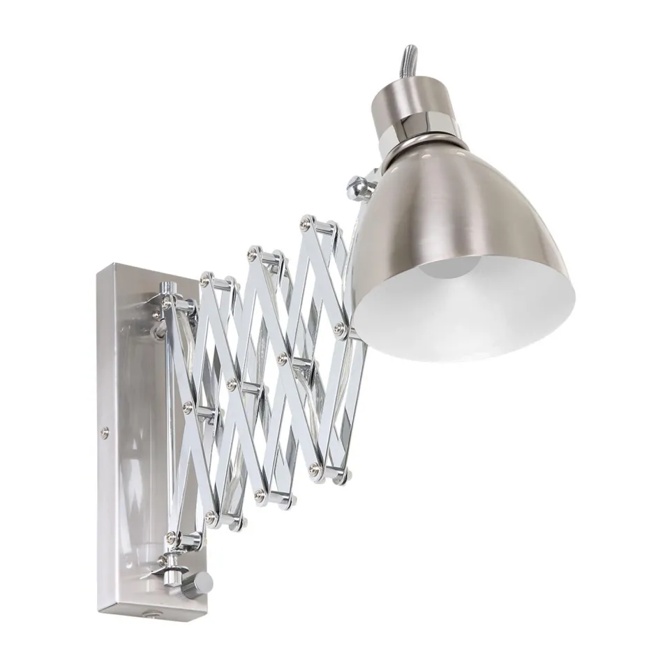 Spots|Wandleuchten*Steinhauer Ausziehbarer Wandspot Metall E27 dimmbar mit Stecker