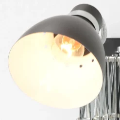 Steinhauer Ausziehbarer Wandspot Schwarz dimmbar E27 mit Stecker< Wohnzimmerlampen|Metall Lampen