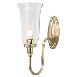 Elstead Badezimmer Wandleuchte IP44 aus Messing Glas mit LED< Wandleuchten|Badezimmer Lampe