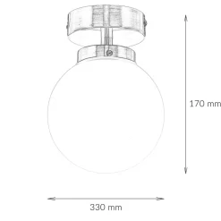 Wohnzimmerlampen|Glaslampen*Easylight Badezimmerlampe Decke in Messing Weiß Glas Kugel