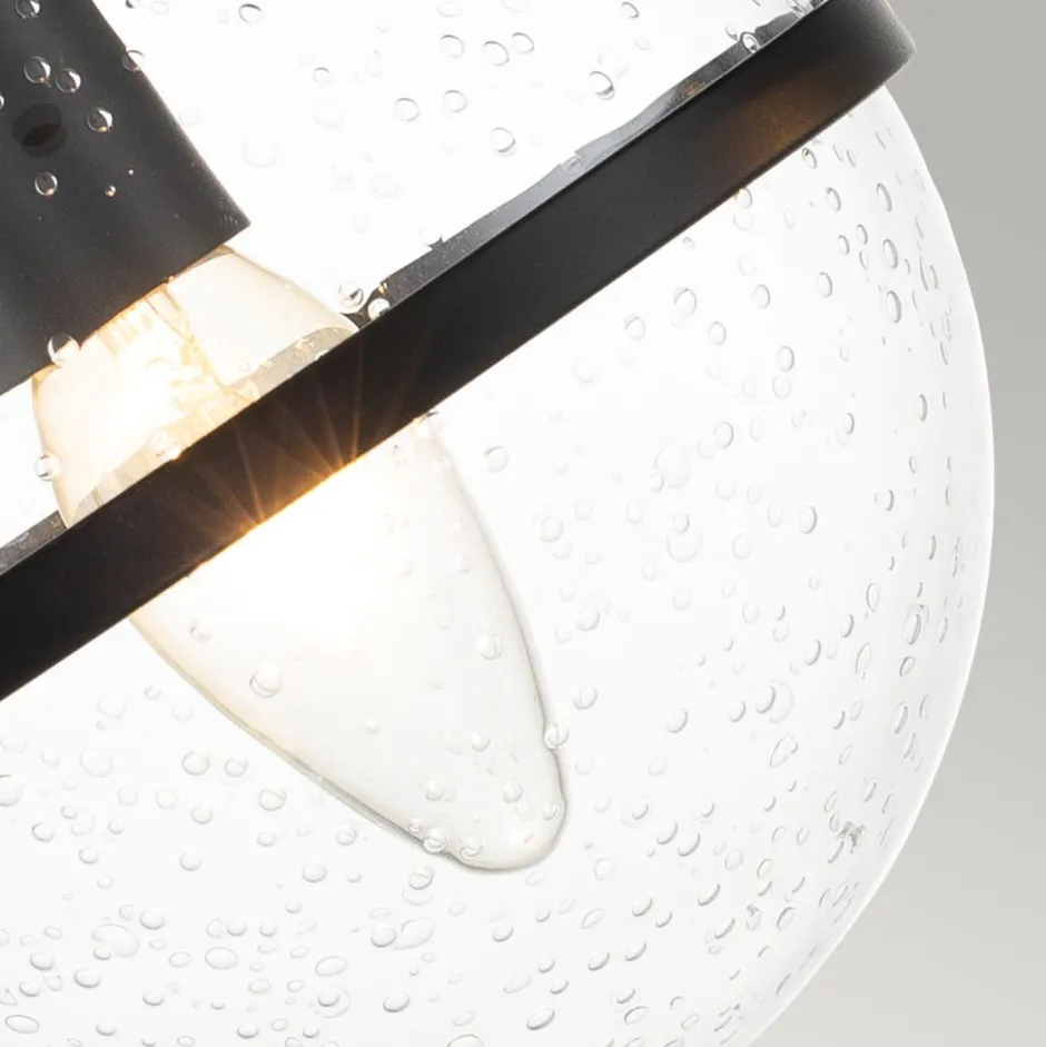 Wandleuchten|Badezimmer Lampe*Elstead Badezimmerlampe Glas Metall IP44 38,1 cm breit Schwarz