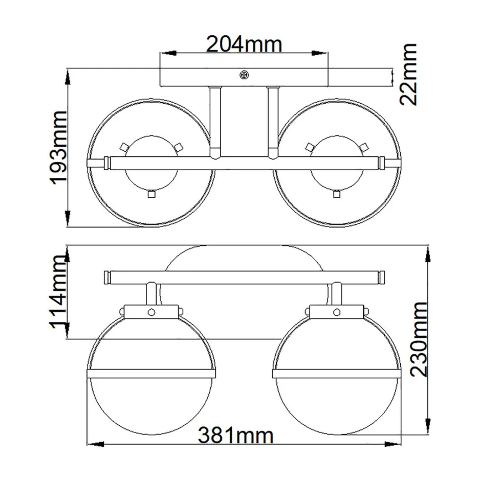 Wandleuchten|Badezimmer Lampe*Elstead Badezimmerlampe Glas Metall IP44 38,1 cm breit Schwarz