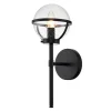 Elstead Badezimmerlampe Metall Glas IP44 40,3 cm hoch Schwarz< Wandleuchten|Badezimmer Lampe