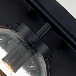 Elstead Badezimmerlampe Schwarz Metall Glas 60,6 cm breit IP44 Wand< Wandleuchten|Badezimmer Lampe