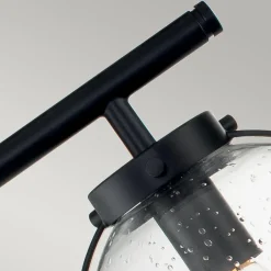 Elstead Badezimmerlampe Schwarz Metall Glas 60,6 cm breit IP44 Wand< Wandleuchten|Badezimmer Lampe