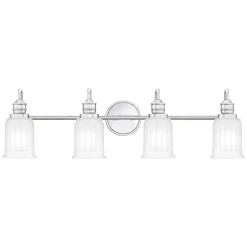 Wandleuchten|Badezimmer Lampe*Elstead Badezimmerlampe Wand Chrom Weiß B: 81,3 cm IP44 G9 LED