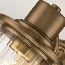 Wandleuchten|Badezimmer Lampe*Elstead Badezimmerlampe Wand IP44 H: 21,8 cm Metall Glas E27