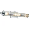 Wandleuchten|Badezimmer Lampe*Elstead Badezimmerlampe Wand Metall Glas B: 69,1 cm IP44 Chrom
