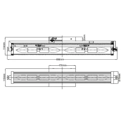Wandleuchten|Badezimmer Lampe*Elstead Badezimmerlampe Wand Metall Glas B: 69,1 cm IP44 Chrom