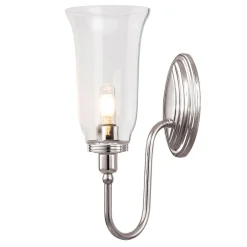Elstead Badezimmerleuchte aus Messing LED in Nickel IP44< Wandleuchten|Metall Lampen