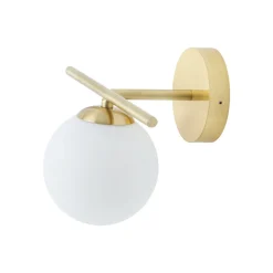 Wandleuchten|Badezimmer Lampe*Nowodvorski Badezimmerleuchte Kugelschirm G9 IP44 in Messing Weiß