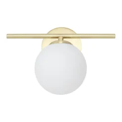 Wandleuchten|Badezimmer Lampe*Nowodvorski Badezimmerleuchte Kugelschirm G9 IP44 in Messing Weiß