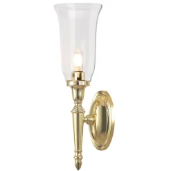 Elstead Badezimmerleuchte LED aus Messing Glas Jugendstil IP44< Wandleuchten|Badezimmer Lampe